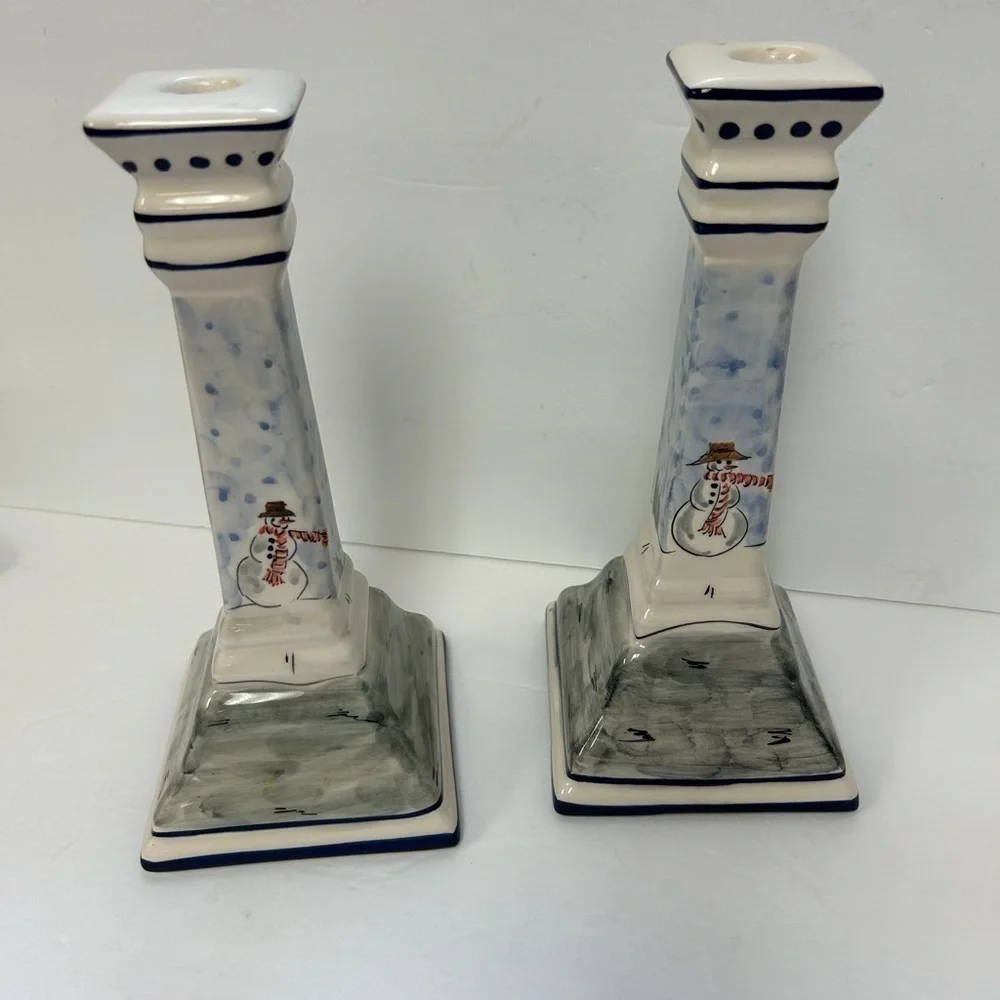 Vintage RCCL Portugal Tapered Hand Painted Candle Holders